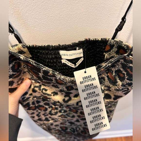 Urban Outfitters Cheetah Print Mini Dress XS NWT Brown Black - Picture 4 of 8